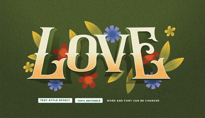 Text effect editable vector graphic of Love flower, perfect for perfect for movie title, festival poster title, etc.