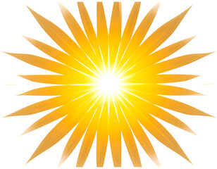 Obraz premium sun with rays, minimalist, bright yellow