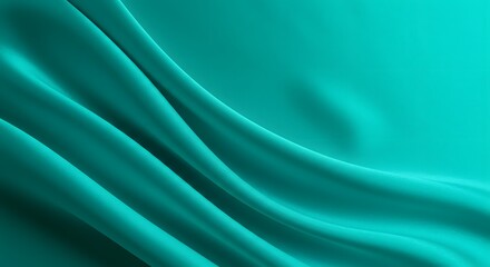 Obraz premium Luxurious Turquoise Silk Fabric Background with Elegant Drapes and Smooth Texture
