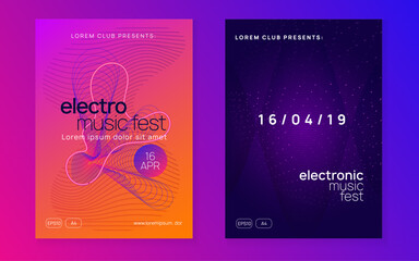 Dance Background. Fest Flyer. Trance Vector. Green Dj Magazine. Pink Edm Set. Nightclub Radio Illustration. Discotheque Festival Template. Violet Dance Background