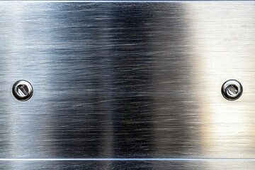 Obraz premium Gray brushed metal plate, stainless steel texture, industrial background, dark metallic surface