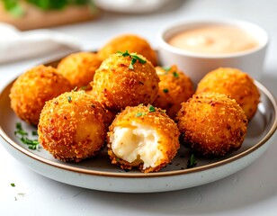 Crispy cheese balls on a plate (1)