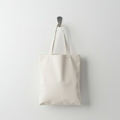 White tote bag isolated on white background for mockup, branding.