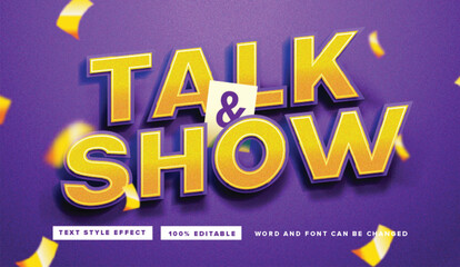 Text effect editable vector graphic of Talk and show, perfect for perfect for Television show titles, quiz show titles, etc.