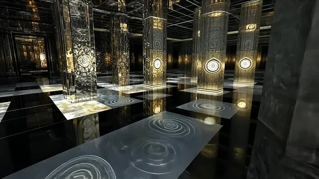 Enigmatic Glass Chamber: A Digital Masterpiece