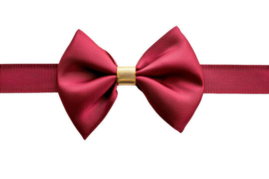 Red bow tie with gold trim