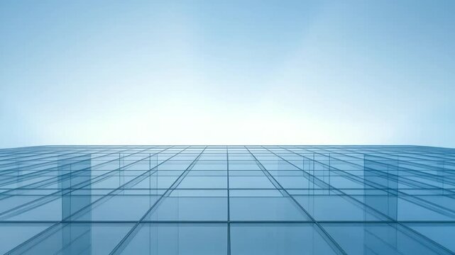 Modern Glass Facade Architecture: A Stunning Blue Sky View