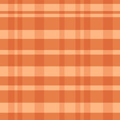 Vector seamless plaid pattern with bold orange stripes. Warm retro style for textile and design.