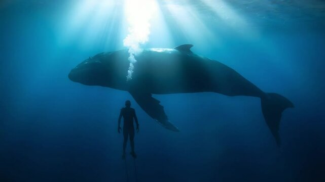 Ocean's Majesty A Diver's Encounter with a Gentle Giant Whale