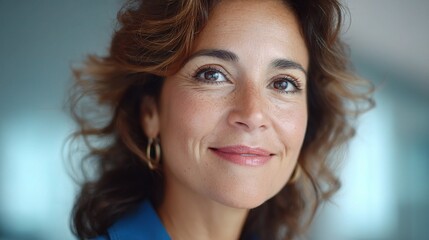 Confident Mature Latin Female Executive Smiling in Business Attire