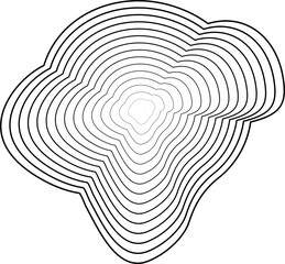 Circle dynamic amorphous shape made of gradient line blend, tech, digital