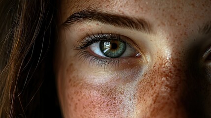 A Close Up Portrait of a Human Eye and Facial Skin