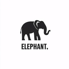 Obraz premium Elephant Silhouette Logo with Vector Icon, and Graphic Design.