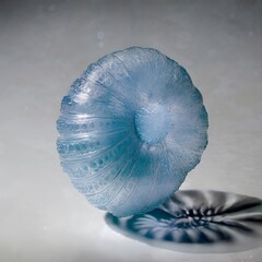 Translucent Blue Sphere Reflects Light