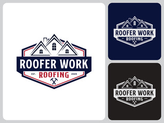 roof renovator logo vector
