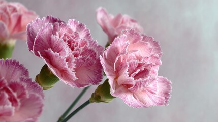Delicate Pink Carnations in Bloom