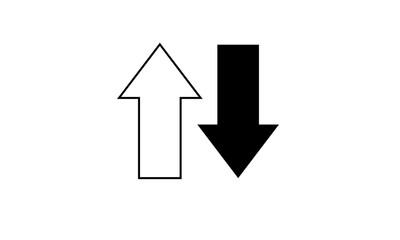 上下に向く白黒の矢印