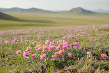 Obraz premium Mongolian Steppe Flowers Macro