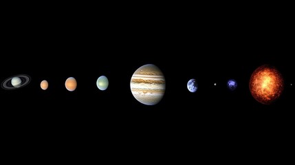 Solar System Planets Aligned in Order from Sun