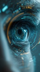Cybernetic Eye with Futuristic Interface