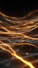 Glowing Orange Threads Forming an Intricate Network