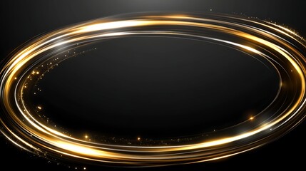 Oval frame with golden light streaks