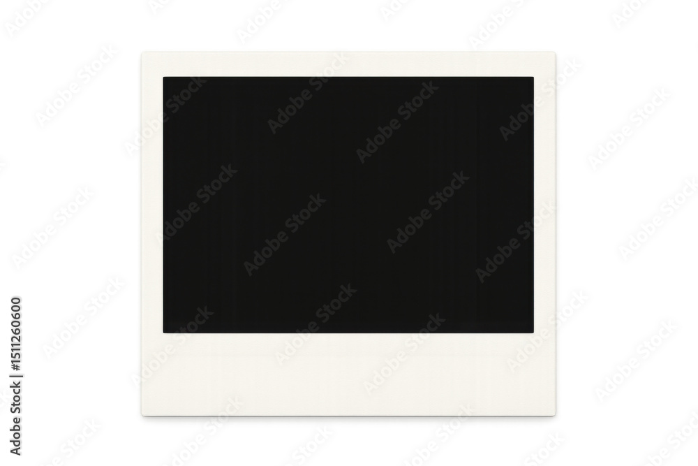 Poster classic blank instant photo print with a transparent background, ready for your image or design