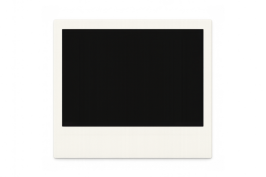 Classic blank instant photo print with a transparent background, ready for your image or design