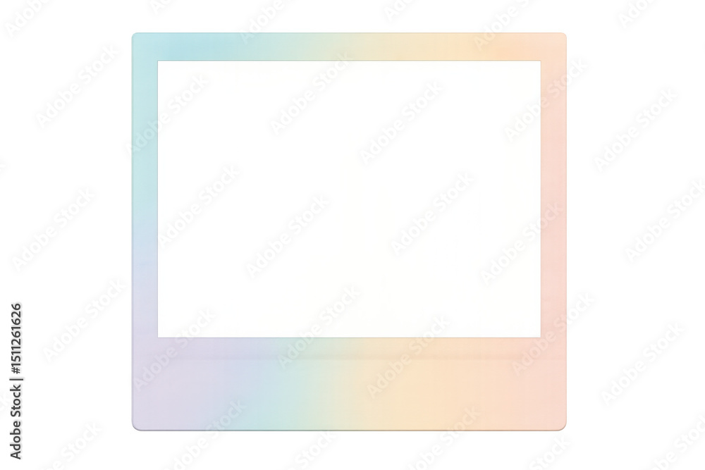 Poster iridescent transparent frame, gleaming with sleek design potential, ready for creative image and tex