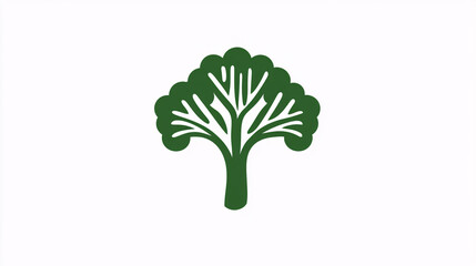 Green stylized tree graphic.