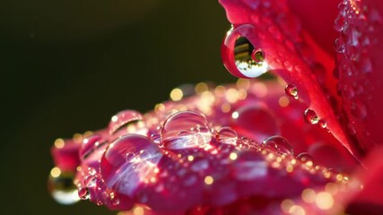Red Rose Enhanced By Water Droplets Close Up Captivating Floral Beauty - Powered by Adobe