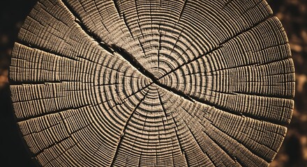 Wood grain of a cut tree showing its rings. 