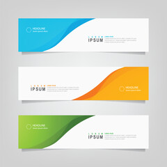 Abstract wavy geometric banner. Trendy gradient shapes composition. Modern vector design illustration