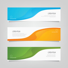 Abstract wavy geometric banner. Trendy gradient shapes composition. Modern vector design illustration