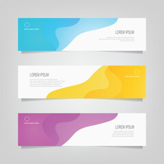 Abstract wavy geometric banner. Trendy gradient shapes composition. Modern vector design illustration
