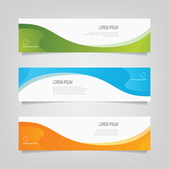 Abstract wavy geometric banner. Trendy gradient shapes composition. Modern vector design illustration