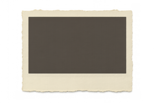 Blank vintage photo paper with torn edges, isolated on transparent background, providing space for design and customization