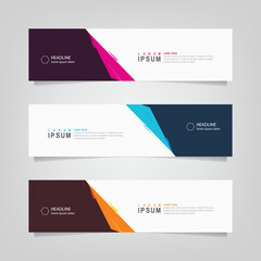 Abstract wavy geometric banner. Trendy gradient shapes composition. Modern vector design illustration