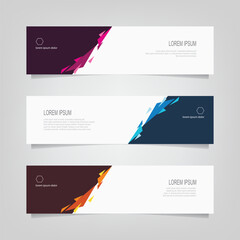 Abstract wavy geometric banner. Trendy gradient shapes composition. Modern vector design illustration