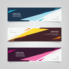 Abstract wavy geometric banner. Trendy gradient shapes composition. Modern vector design illustration