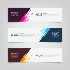 Abstract wavy geometric banner. Trendy gradient shapes composition. Modern vector design illustration