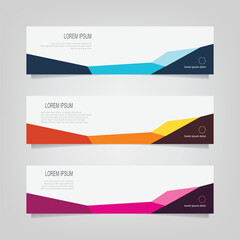 Abstract wavy geometric banner. Trendy gradient shapes composition. Modern vector design illustration