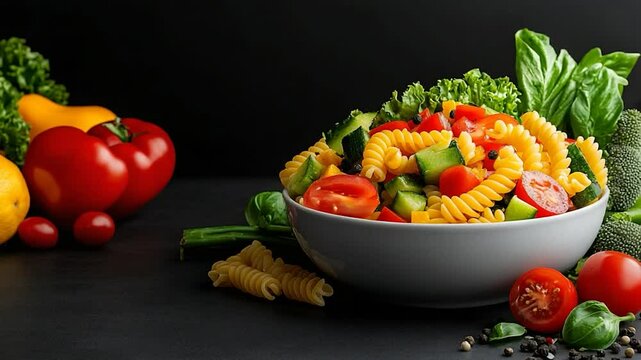 Delicious and Vibrant Pasta Salad with Fresh Vegetables