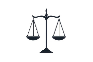 Scales of justice isolated on transparent background for legal, law, and balance concepts and use cases.