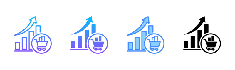 Market Trends Multi Style Icon Set