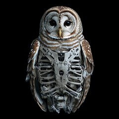 Robotic Owl Cyborg Bird Mechanical Avian Futuristic Nature Digital Art