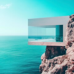 Modern Glass Cliffside House Overlooking Ocean Luxury Architecture Minimalist Design