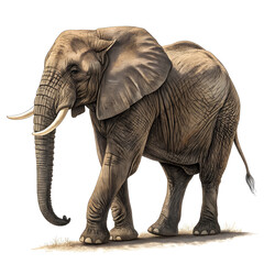 Fototapeta premium A full-body African elephant standing side-on with detailed skin texture and natural lighting.