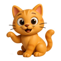 Fototapeta premium PNG Cute cartoon orange cat illustration.