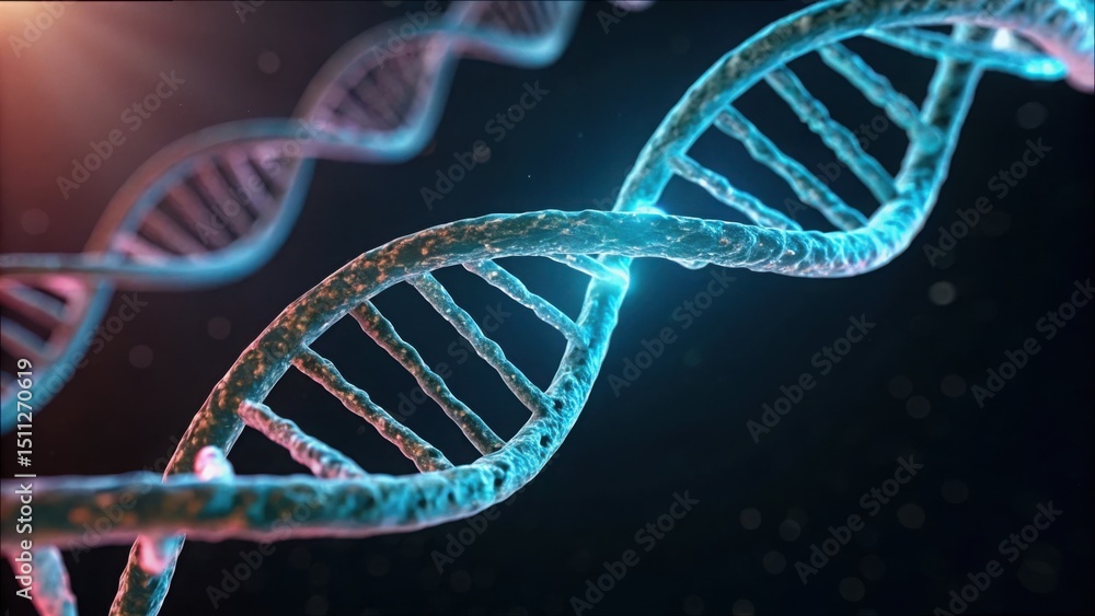 Poster digital representation of synthetic rna strands in high definition visuals